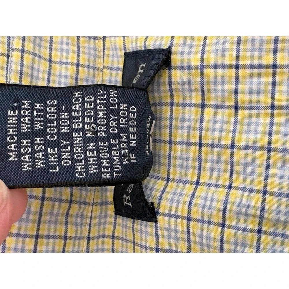 Polo Ralph Lauren Boy's 3/3T White, Yellow, Blue Plaid Button Down Shirt Cotton